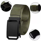 Stretch Tactical Belt for Men Military Work Rigger Hiking Nylon Web Ratchet Quick Release Belt Green