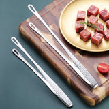 6 Pcs Long Handle Food Tongs Stainless Steel Grill Tweezers