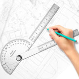 0-180 Degree Stainless Steel Protractor Angle Finder Arm Measuring Gauge Ruler Style 1