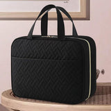 Travel Toiletry Bag with Wet Dry Separation Pocket Multi-Compartment Hanging Makeup Organizer Black
