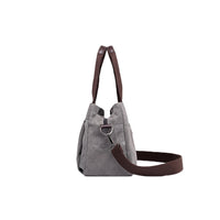 Crossbody Bag 3-Compartments Satchel Handbags Purse Messenger Shoulder Bag Grey