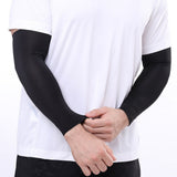 3 Pair 40cm Straight Nylon Spandex Cooling Arm Sleeves without Thumb Holes Black