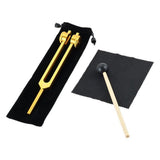 128Hz Tuning Fork Set Sound Fork with Mallet Gold