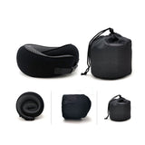 Travel Neck Pillow Comfortable U Shaped Memory Foam Neck Support Pillow Black