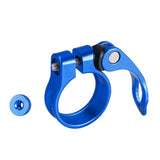 2PCS Bicycle Seat Clamp Alloy Quick Release Road Post MTB Bike Saddle Blue