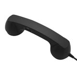 Handheld Retro  Wired Telephone Handset with Microphone for Smartphones PC Black