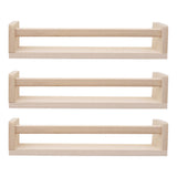 3 PCS Engineered Wood Floating Wall Mounted Book Display Shelves Beige