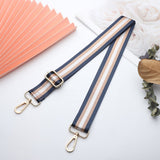 Adjustable Canvas Bag Strap with Metal Buckle for Crossbody Bags Navy Blue