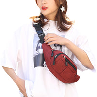 Unisex Sling Bag Chest Pack Fanny Pack Sports Waist Bag Wallet Red