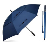 Auto Open Golf Umbrella 30 Inch Extra Large Double Layer Windproof Dark Blue