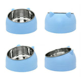400ml Stainless Steel Tilted Pet Bowl – Non-Slip Raised Feeder for Cats & Dogs Blue