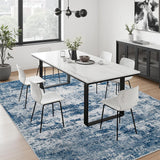 Runner Rug Washable Rug Modern for Bedroom Living Room Bedside Floor Blue