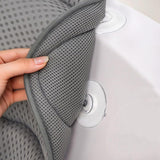 Bath Pillow with Suction Cups for Tub Neck and Back Support Gray