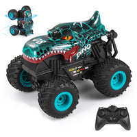 1:20 Scale RC Monster Truck Dinosaur Toy Car with Lights and Music Turquoise