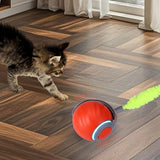 3-Tail Automatic Rolling Cat Toy Ball – Interactive Indoor Toy for Cats Orange