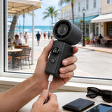 Handheld Turbo Fan Clip On with LED Display 4 Speeds 180 Tilt Black