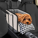Oxford Fabric Center Console Pet Seat Carrier for Small Dogs Cats Beige