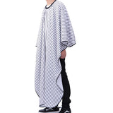 Hair Cutting Cape with Neck Duster Brush Large Size Salon Barber Cape for Men Women White Stripe