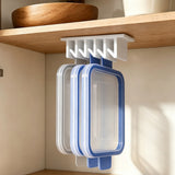 2 Pcs 5 Slot Under Shelf Lid Organizer Slide In for Kitchen Cabinet Storage White