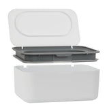 Refillable Wipes Dispenser Tissue Storage Case with Lid Grey