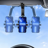 360 Rotating Car Phone Stand Multifunction Car Sun Visor Smart Phone Holder - Green