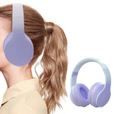 Foldable Wireless Over-Ear Headphones Bluetooth Headset with Mic Function Purple