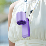 Rechargeable Handheld Portable Fan with Ice Cooler 100-Speed Control Purple
