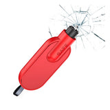 2-in-1 Car Emergency Escape Tool with Glass Breaker and Belt Cutter Red