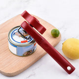 Smooth Edge Can Opener Manual Stainless Steel Secure Cut Lid Side Red