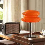 Dimmable Egg Tart Bedside Lamp Mid Century Modern Nightstand Light Orange
