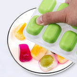 Large Capacity Ice Cube Tray Set with Storage Bin and Scoop Green