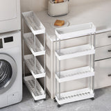 4 Tier Slim Rolling Storage Cart Bathroom Organizer for Kitchen & Laundry