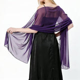 70x170cm Chiffon Evening Wrap Shawl for Wedding Party Dress Purple