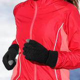 Pair of Winter Thermal Warm Gloves Touchscreen Sports Knit Gloves Black