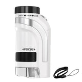 50X-300X Handheld Microscope with LED Lights Portable Pocket Zoom Silver