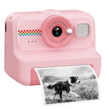 Printing Camera Instant Print 1080P Selfie Digital Camera with 64GB Card - Pink