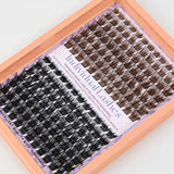 Lash Clusters Natural Lash Extensions Wispy Eyelash Clusters for Light Hair Dark Brown&Black