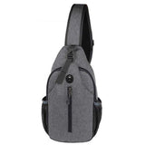 Water-Resistant Crossbody Bag Travel Sling Shoulder Bag with Multiple Compartments Headphone Port Grey