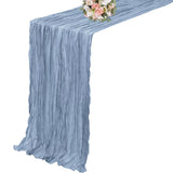 90 x 300cm Easter Cheesecloth Table Runner Boho Rustic Table Runner for Wedding Party Home Decor Blue