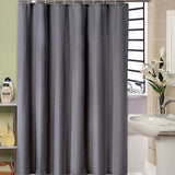 Extra Long Shower Curtain Waterproof Fabric With Hooks for Bathtub Bathroom Dark Gray