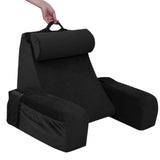 Adjustable Detachable Backrest Reading Pillow for Bed Sitting Black