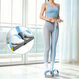 6-Tube Pedal Resistance Band with Handles Fitness Expander for Body Workouts Blue