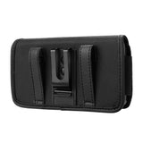 Universal Black Oxford Phone Waist Pouch with Belt Clip & Card Slot XL