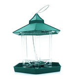 Outdoor Hanging Bird Feeder Gazebo Shape Seed Container Green