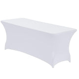 Rectangular Spandex Stretch Tablecloth for Wedding Party White