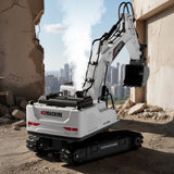 2.4G Remote Control Excavator 3 in 1 RC Digger with 3 Heads Gray White