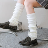 2 Pairs of Knitted Long Socks Stretch Leg Warm Knee High Boot Socks for Dance Party Casual Wear