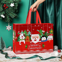 6Pcs Non-Woven Christmas Tote Bags Multifunctional Xmas Treat Bags for Present Wrapping Shopping