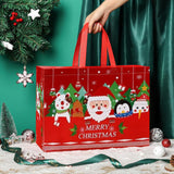 6Pcs Non-Woven Christmas Tote Bags Multifunctional Xmas Treat Bags for Present Wrapping Shopping
