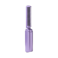 Portable Hair Straightener Comb Rechargeable Mini Hair Straightener Purple